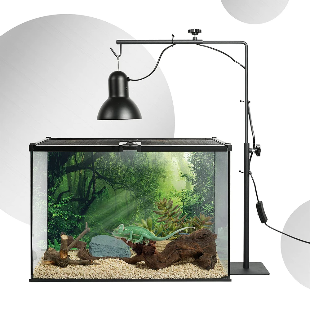 Reptile Heating Lamp Holder Amphibious Pet Accessories UVA E27 Lamp Stand Reptile Spotlight Cover Amphibious Heating Shade