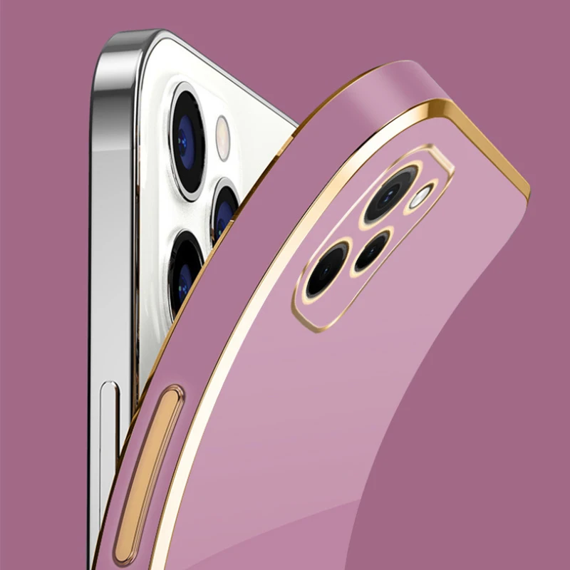 Luxury Square Plating Shockproof Back Cover