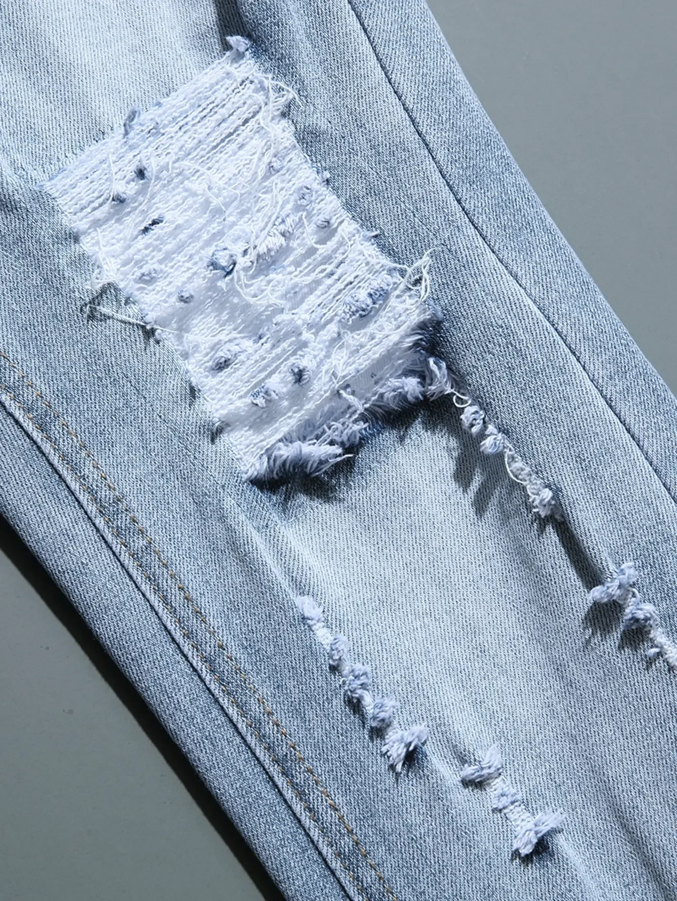 Men's Ripped Jeans Autumn Designer Slim Fit Black Blue Denim Pants Male Jeans Distressed Destroyed Trousers