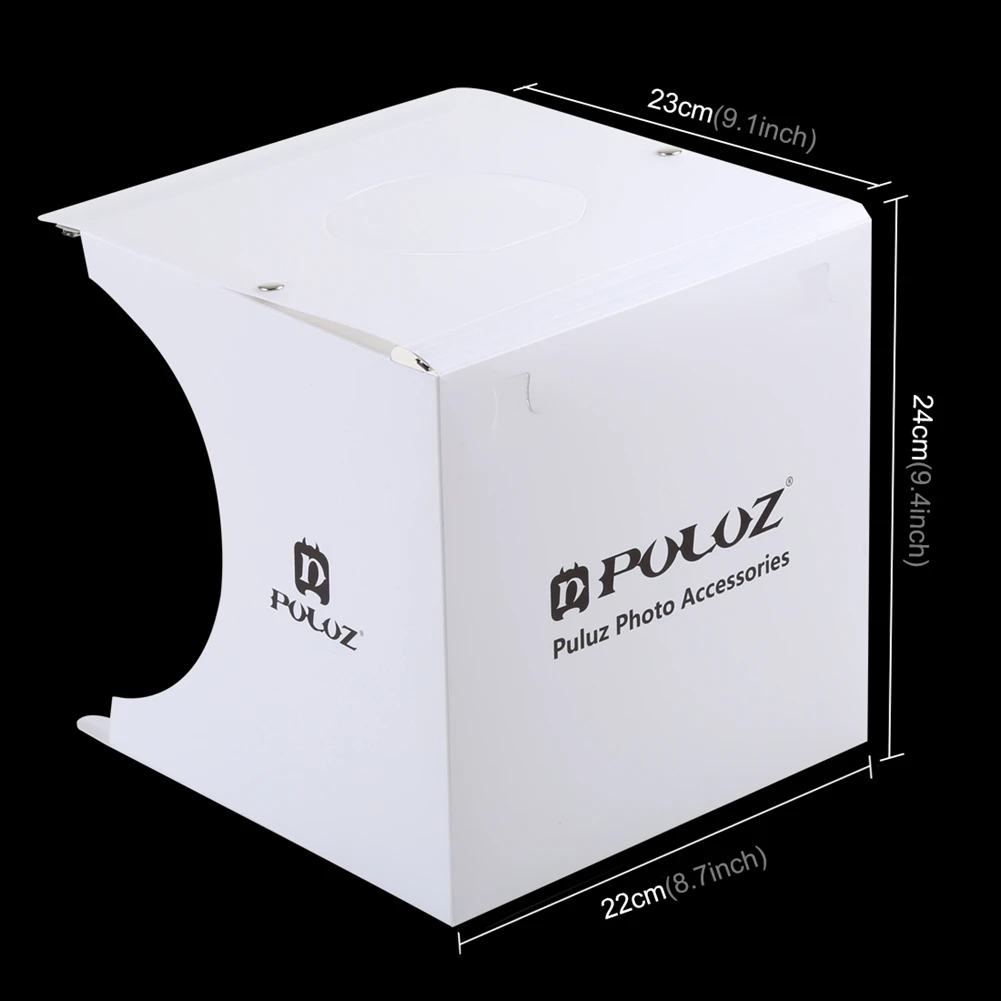 PULUZ 23cm Mini Folding Studio Diffuse Soft Box Kit With Shadowless Bottom Light Panels Mini Studio Lighting Box Tent