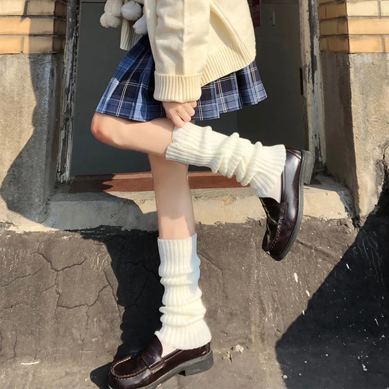 

40-70CM Over Knee Japanese JK Uniform Leg Warmers Korean Lolita Girls' Ins Long Socks Girls Pile Up Socks Foot Warming Cover