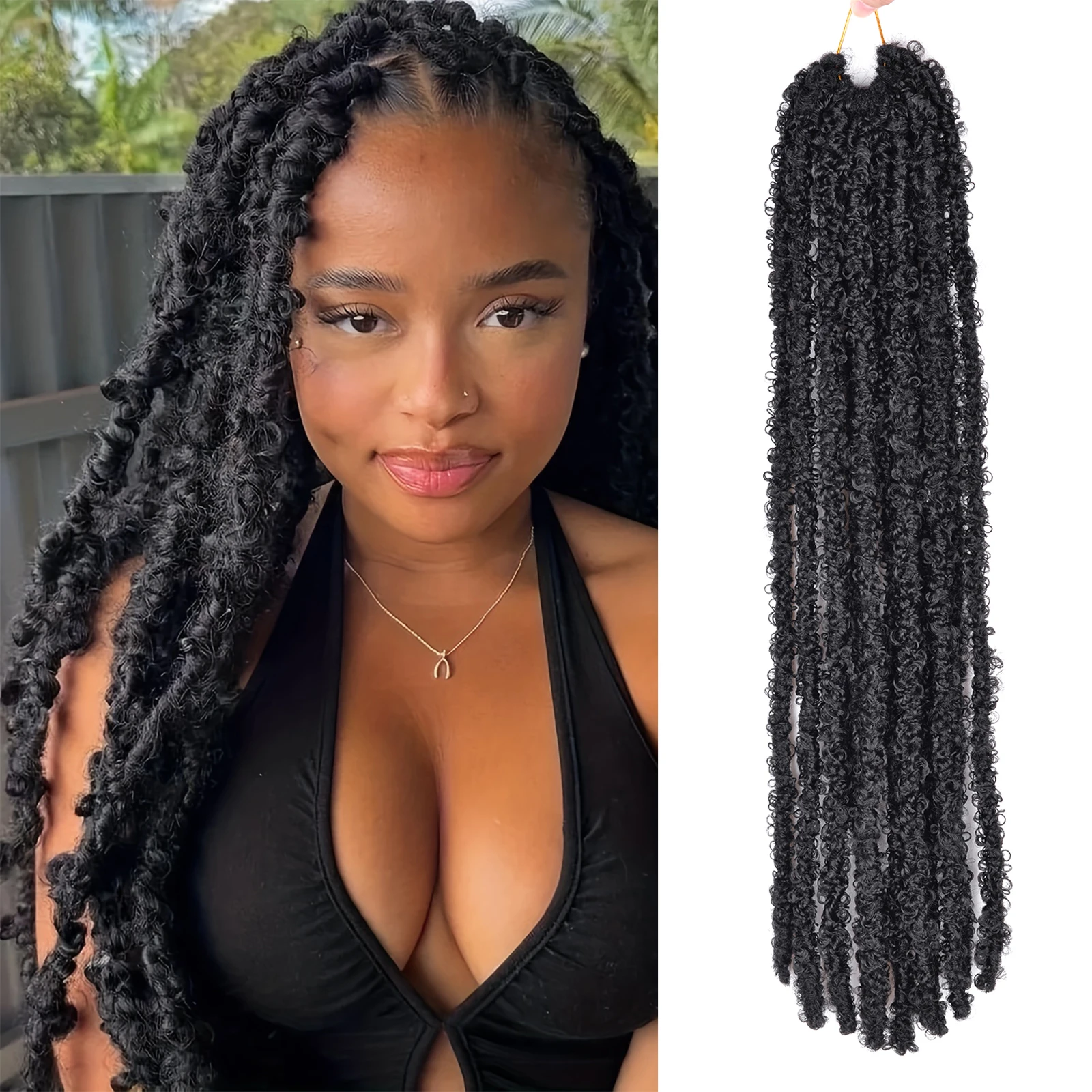 Butterfly Locs Crochet Hair Extensions Locks Braid Synthetic Hair 8