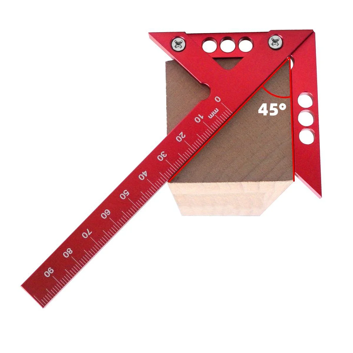 Center Finder Woodworking Square 45/90 Degree Right Angle Line Gauge Aluminum Center Scribe Carpenter Ruler Wood Measuring Tool Woodworking Ruler Carpentry Square Woodworking Gauge Angle Measuring Tool Scribing Tool Measurement Ruler Angle Ruler Angle Measuring Ruler
