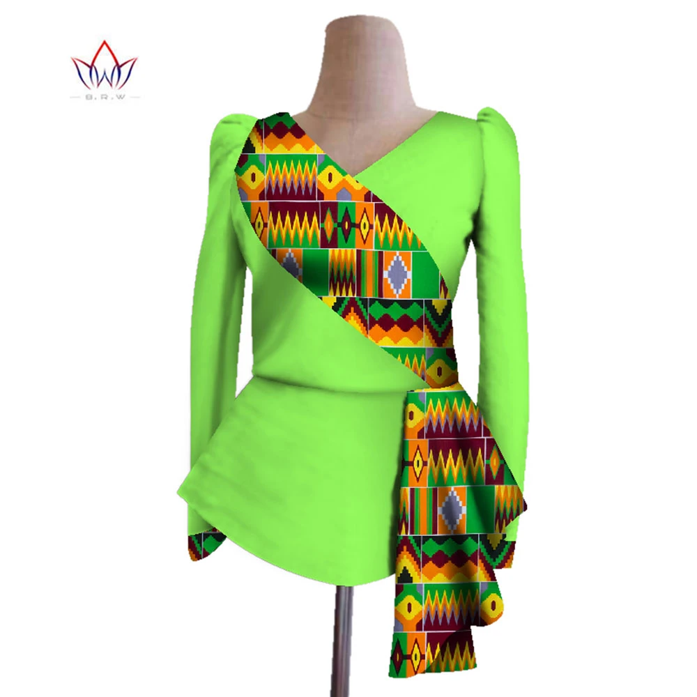 Camisas africanas Dashikis de primavera para mujer, ropa africana tradicional con cuello en V, de algodón de talla WY3839|Ropa africana| - AliExpress