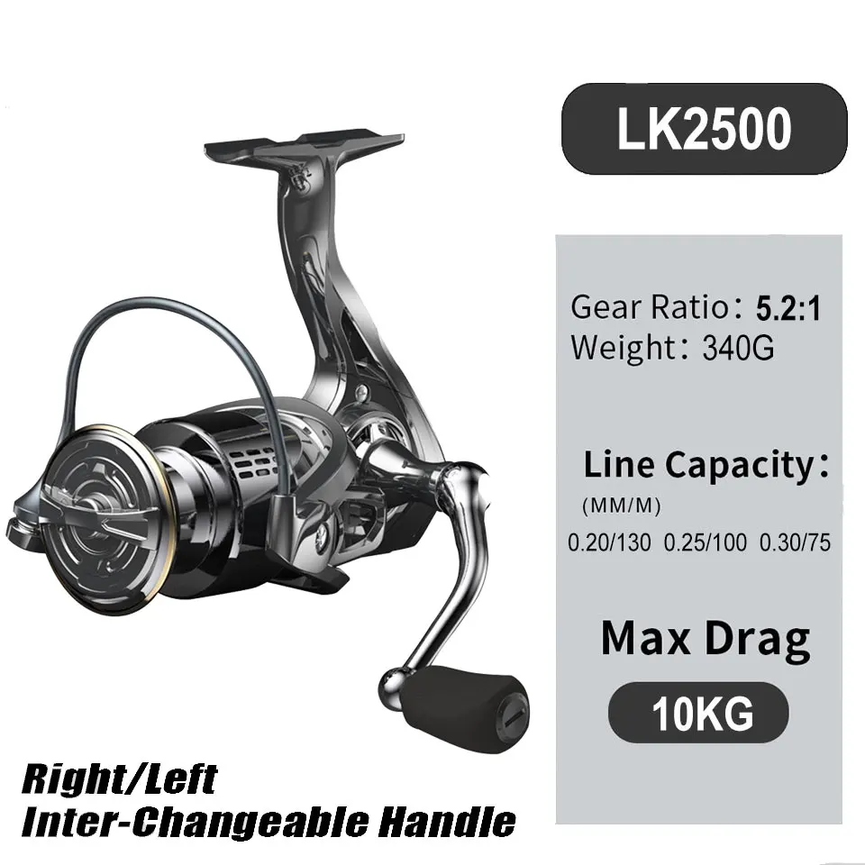 1000-3000 Series New Fishing Reel Full Metal Max Drag 10kg Double