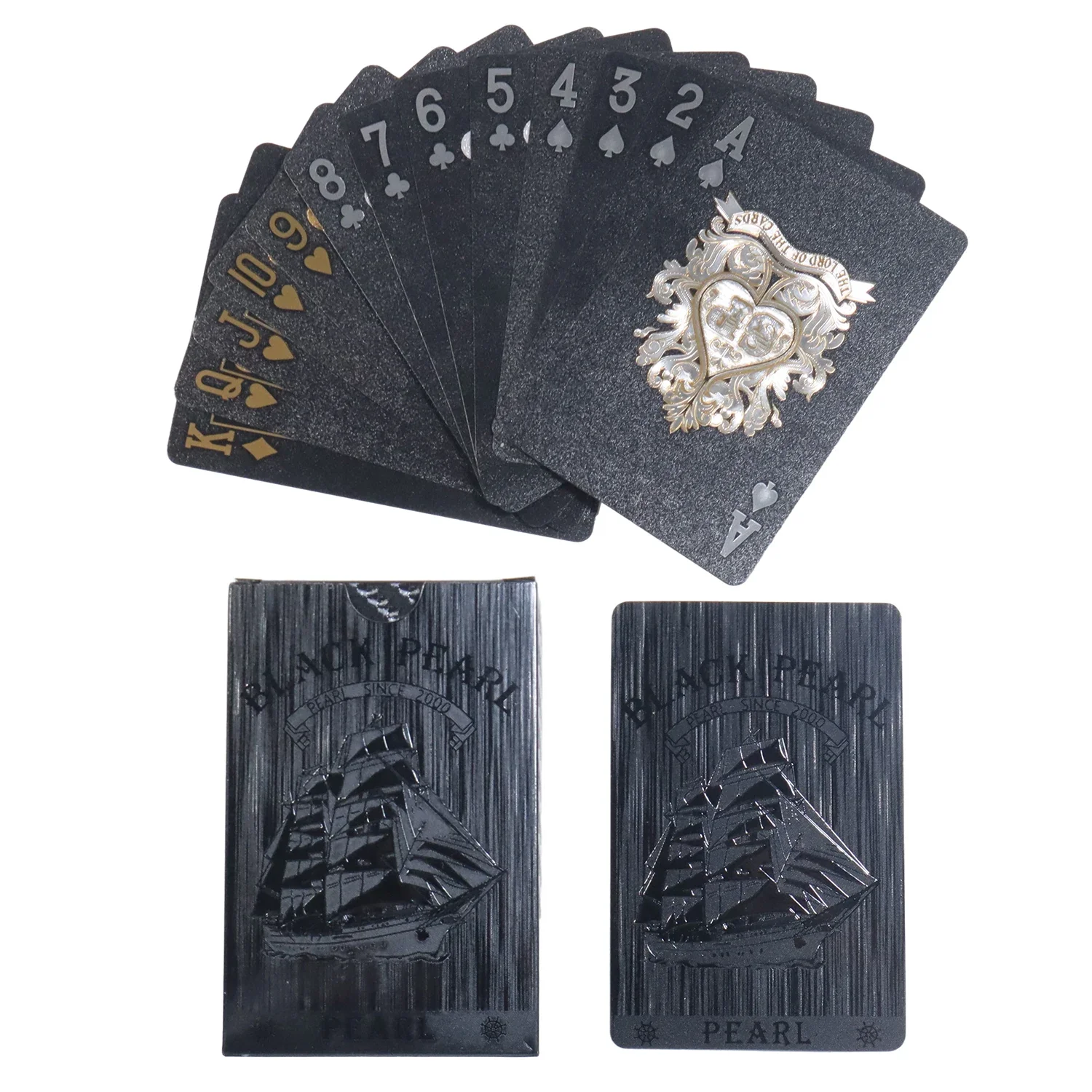 Plastic Playing Cards Waterproof Black Plastic Playing Cards Creative Cool Valuable Collection Dark Diamond Poker Card Games Creative Gift Board Games