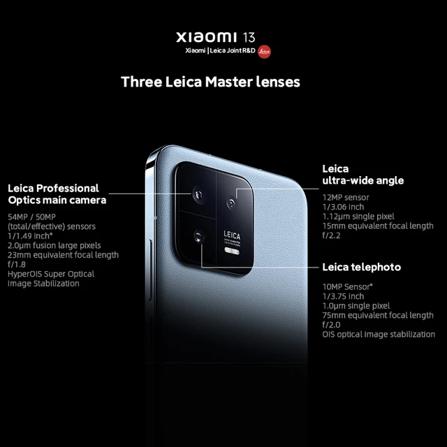 Global ROM Xiaomi Mi 13 Snapdragon 8 Gen 2 Octa Core 50MP Leica Camera 6.36'' 120Hz Screen Bluetooth 5.3 67W HyperCharger 4