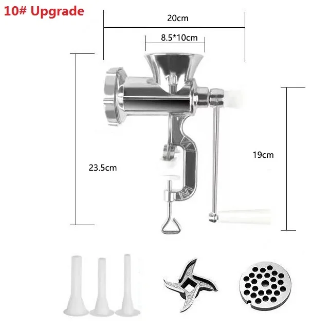 Corona Cast Iron Meat Grinder, Manual Meat Mill, Sausage Stuffer, Clamp Easily on Any Countertop, Gray