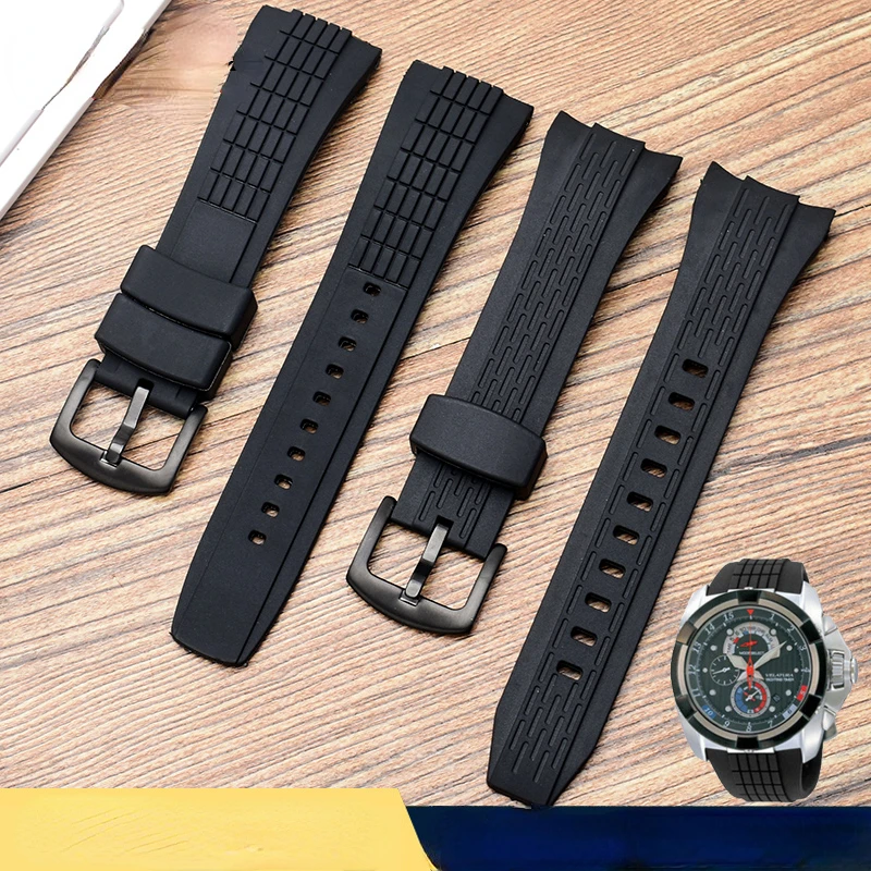 

For Seiko VELATURA/SRH 006 013 SPC007J1 SNAE17 26mm Black Silicone Sports Strap 26mm men's rubber watchband Watch accessories