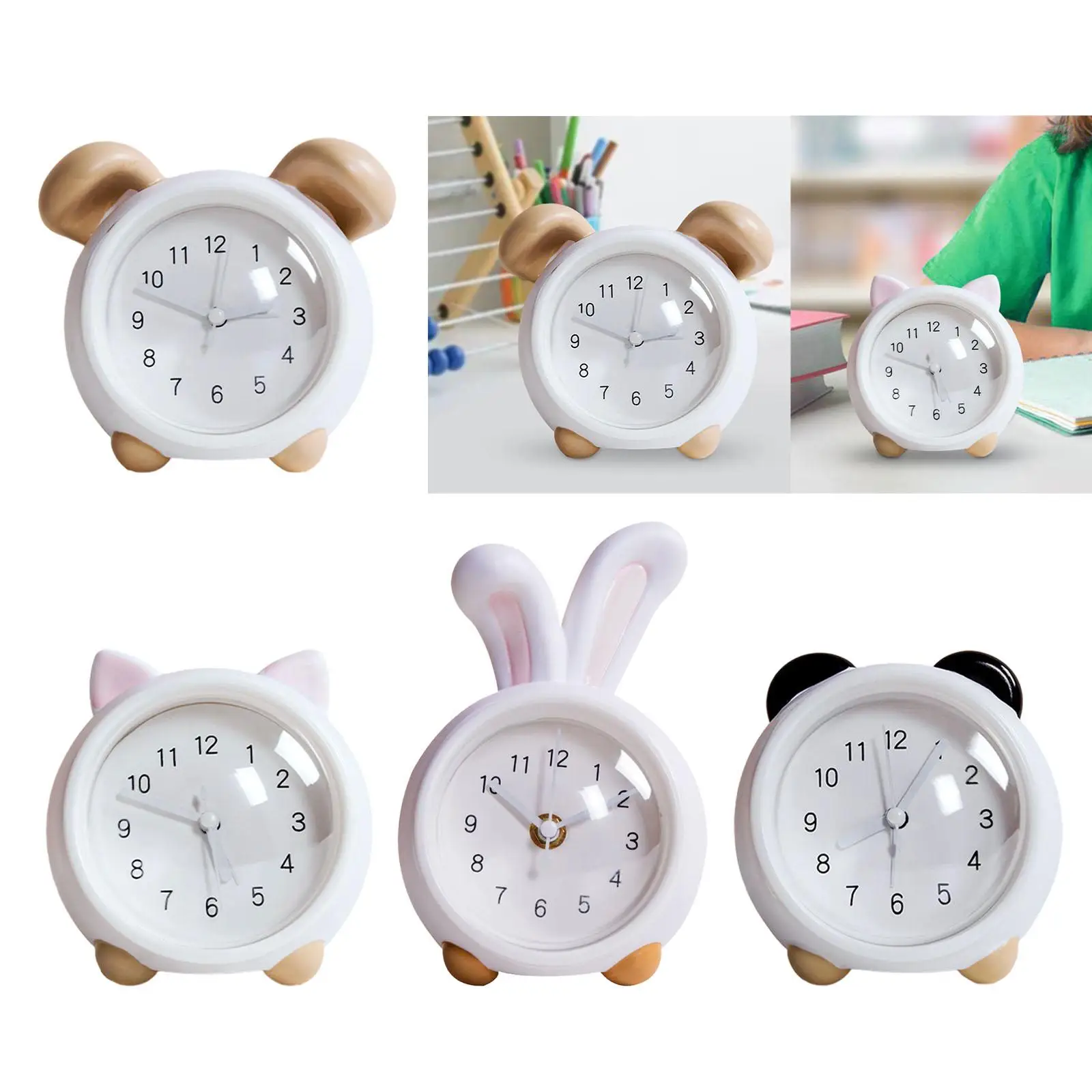 Cute Animal Clock Night Light Tabletop Decoration Creative Piggy Bank Desk Clock