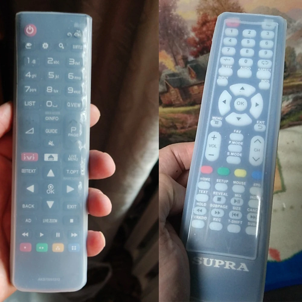 Portable Silicone Air Condition Control Case TV Remote Control Cover Transparent Dust Protect Protective Storage Bags 1 Pc