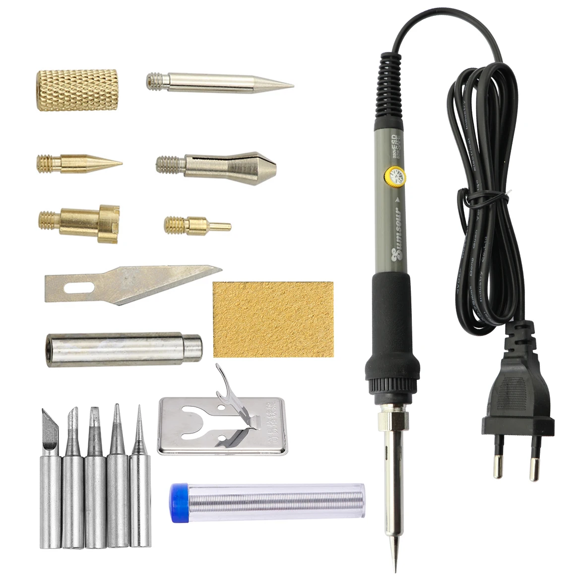7 in 1 Wood Embossing Burning Carving Pyrography Pen Kit 60W 80W Adjustable Temperature Soldering Iron Hand Operated Tools Set soldering iron kit