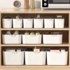 WORTHBUY Bathroom Storage Box Makeup Organizer Plastic Desktop Cosmetics Organizer Multifunctional Toiletries Storage Basket 2
