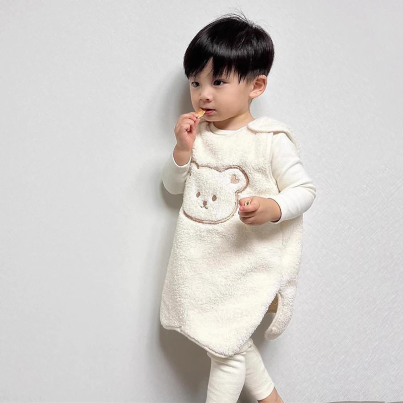 Kids Sleeping Bag Cartoon Baby Thick Warm Fleece Blanket Sleepers Soft Anti-kick