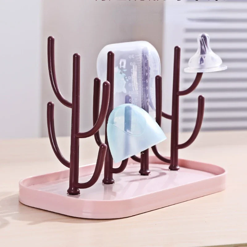 New Baby Cactus Milk Bottle Drying Rack Multifunctional Infant Milk Bottle Water Cup Drain Rack Removable Milk Bottle Rack