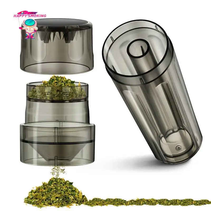 Mini Manual Joint Roller Maker Plastic with Cone Holder 4-layer Tobacco Grinder Cigarette Rolling Horn Tube Smoke Cutter Tools tobacco grinder