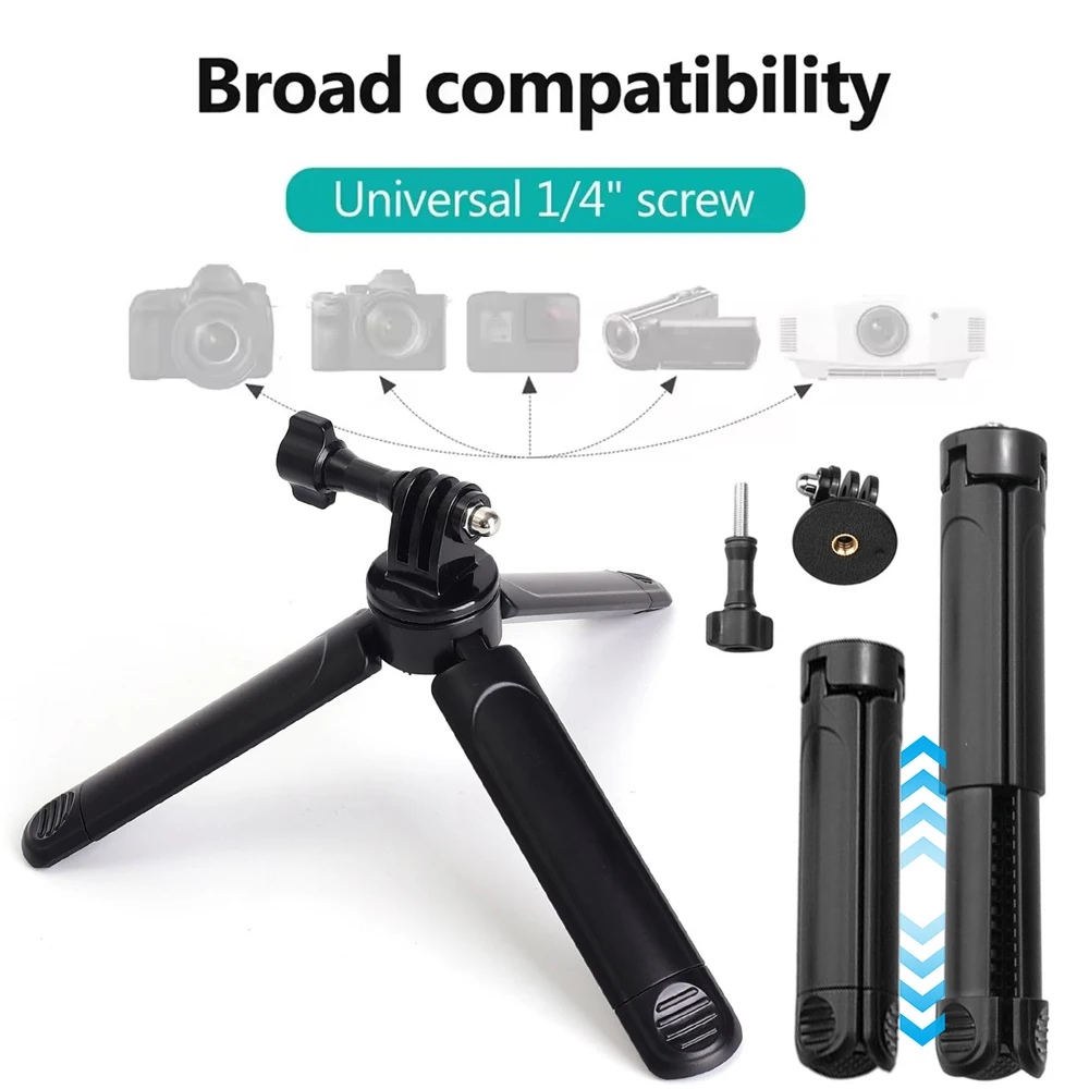 Compact Extendable Tripod Handle Grip Stand with Adjustable Mount