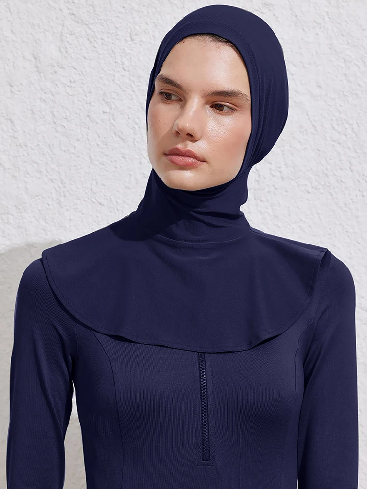 1 قطعة حمام رياضي صيفي للسباحة حجاب للسباحة عمامة فورية للنساء ، تصميم برقبة ممتدة