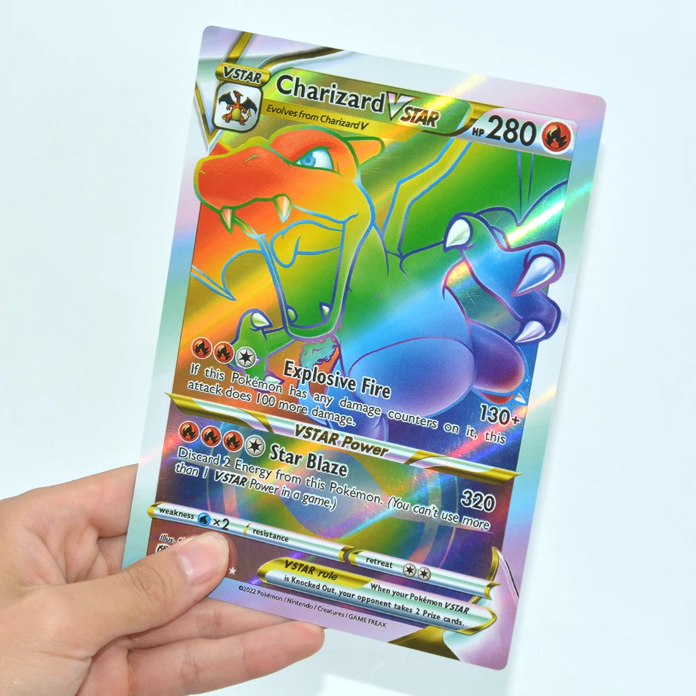 Big Pokemon Cards Vstar Pack Oversized Jumbo Letters XXL 18*13cm Vmax GX  Arceus Pikachu Mewtwo Charizard Super Rare Rainbow Card