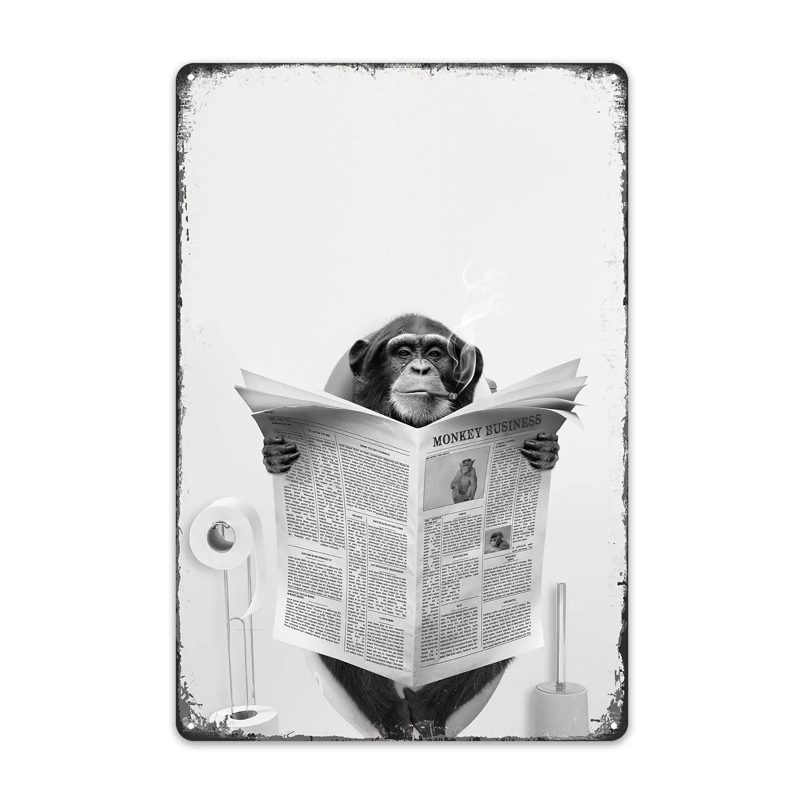 

Металлический жестяной знак обезьянки-Забавный Декор обезьянки для ванной и спальни-идеальные подарки обезьянки-8x12 дюймов деревенский декор стен