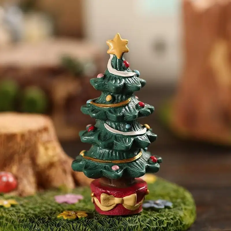 Christmas Cartoon Animal Ornaments Santa Claus Reindeer Resin Crafts Cartoon Christmas Series Crafts Home Desktop Decorations