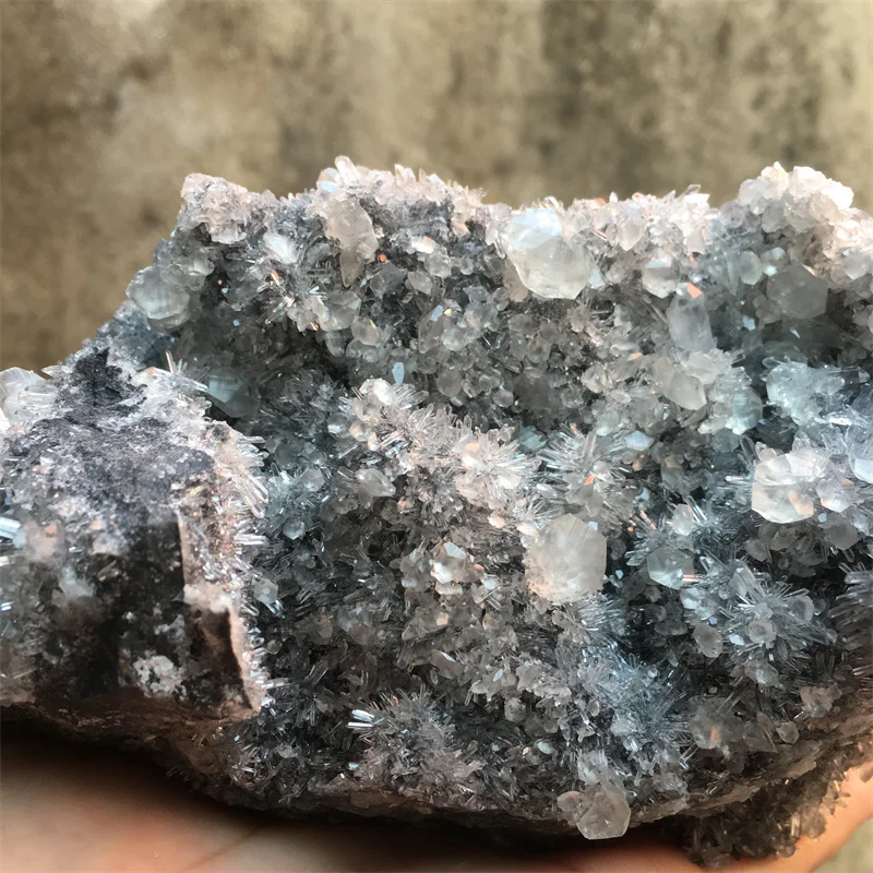 910g Natural Crystal Quartz With Calcite (Fluorescence ) Symbiosis Specimen Chrysanthemum Cluster Spiritual Reiki Home Decor 5