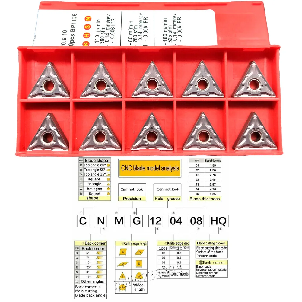 

10PCS TNMG160404-MA BP1125 Indexable Carbide Turning Tool Insert CNC Lathe Turning Tool For Machining Stainless Steel Cast Iron