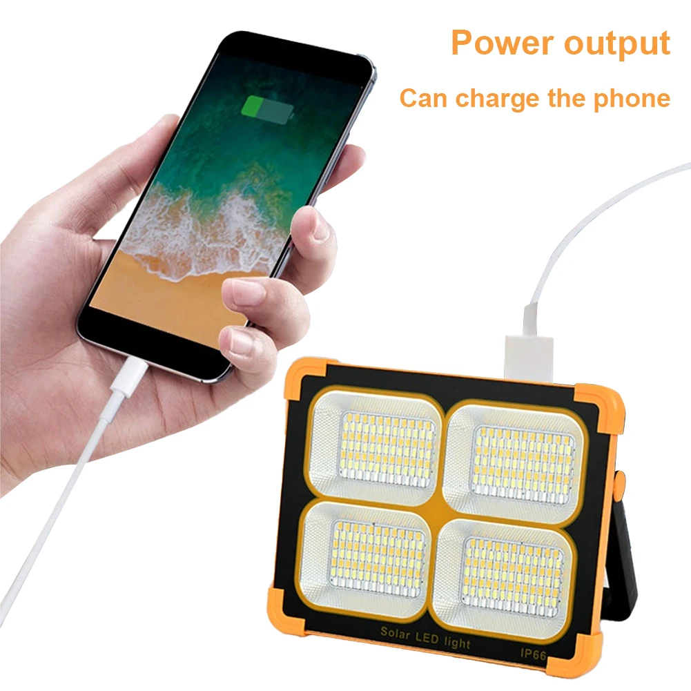 Description Picture 6 of item400W LED Solar Floodlight IP66 Waterproof Outdoor Camping Portable Lamp with Stand Holder Solar Emergency Light Solar Flashlight