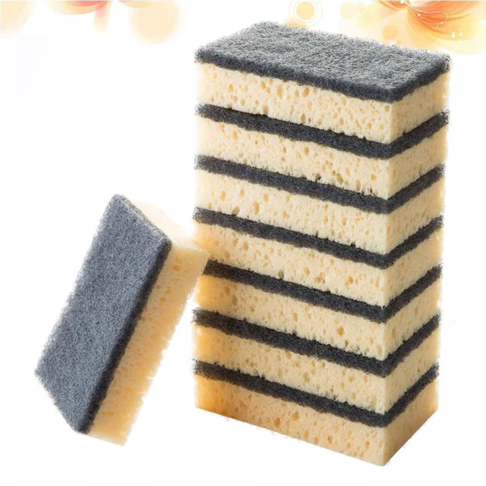 

Multi Purpose Scouring Pads Non Scratch Cleaning Dishes Utensils Double Side Cookware Sponge for Kitchen Bathroom (Black)