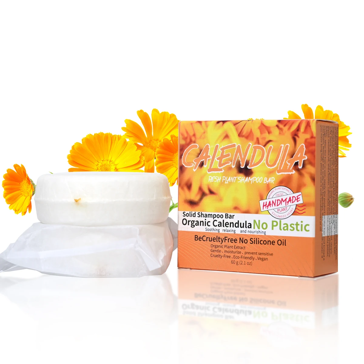 Calendula flower and plant essential oil shampoo soap handmade soap with rich aroma, oil control and moisturizing hair 2