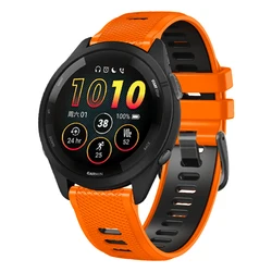 Premium 22mm Official Silicone Watch Strap - Universal Fit Bracelet in Midnight Black - 22mm Universal (Orange black)