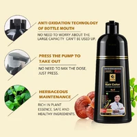 Shampoing de couleur de cheveux longue durée 3 en 1, teinture pour cheveux noirs, pour femmes et hommes, couverture de sécurité à base de plantes naturelles, crème pour cheveux blancs et gris 4
