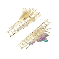 10cm Metal Butterfly Hair Claw Clip Fashion Shark Hair Clip for Women Girls Hair Accessories 3