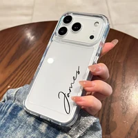 Personalized Customized Name DIY Case For iPhone17 16 15 14 13 12 11 Pro Max Plus,Luxury Soft Clear TPU Shockproof Cover 1