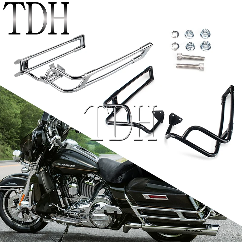 Motorbike Saddble Bag Guard Rail Holder Frame For Harley Touring Road