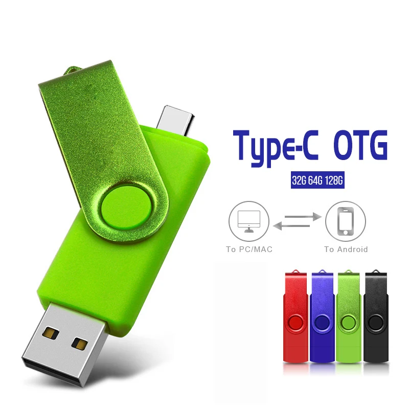 Type c pendrive Metal OTG 2 IN 1 4GB 8GB 32GB 64GB 128GB usb memory stick