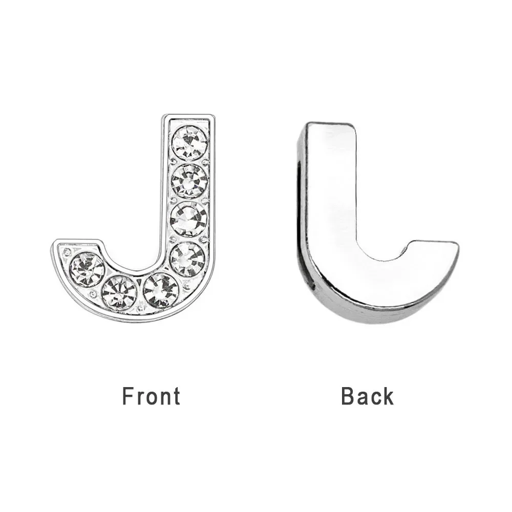 Wholesale 10mm Rhinestone Slide Letter Charms For Jewelry Making Women Bracelet Alphabet A-Z Pet Collar Necklace DIY Accessories 2