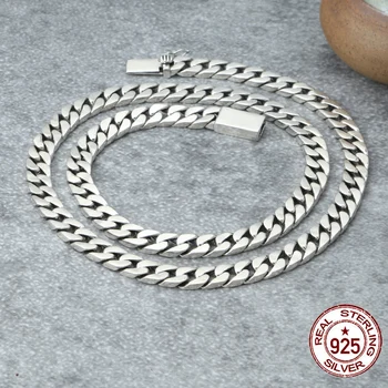 S925 Sterling Silver Necklace National Style Retro Smooth Simple Hip Hop Chain Personalized Fashion Accessories Chain Jewelry 1