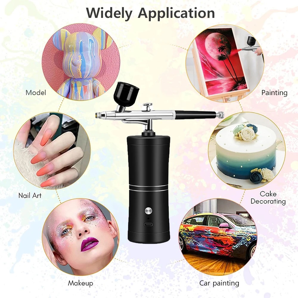 Cheap airbrush kits Silent Facial for Nail art professional cake decorating  model painting - AliExpress