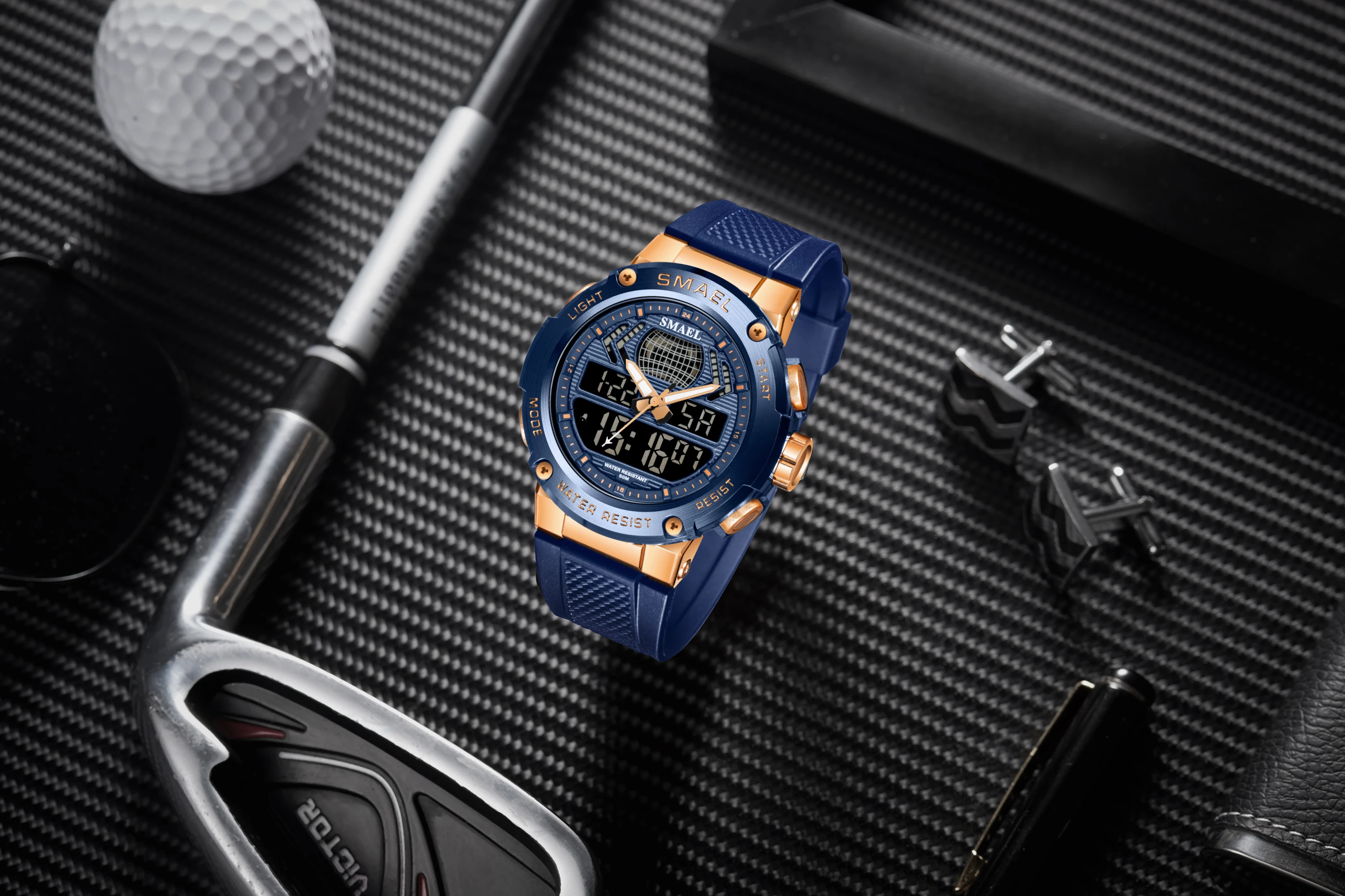 Top Brand Men Military Watches 50M Waterproof Dual Display Quartz Watch Chronograph Sports  Relogio Masculino