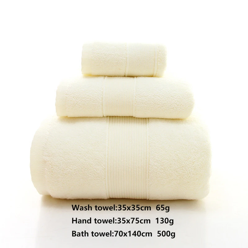 Bath Towels 100% Cotton Towels Set 3 pcs