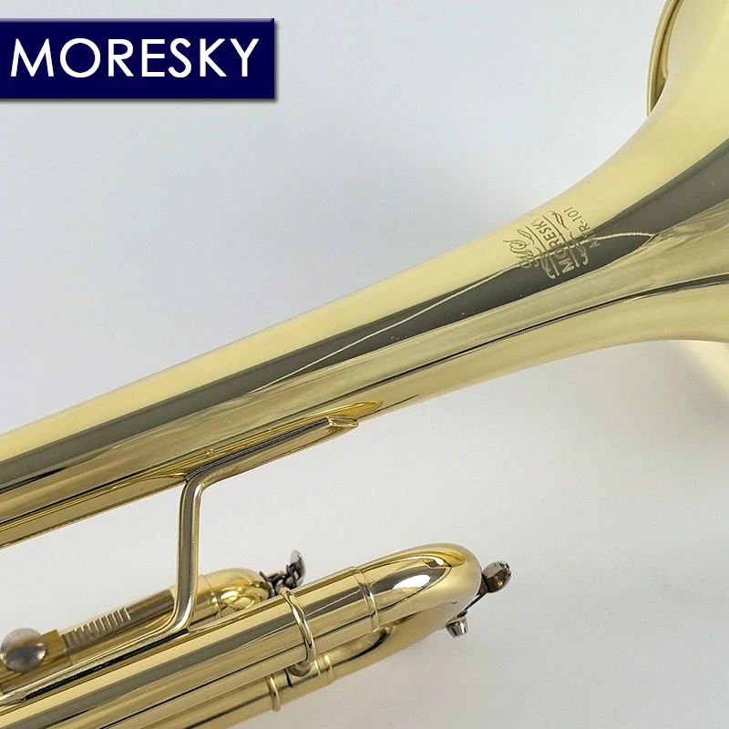 MORESKY Trumpet Bb Flat Brass Gold-painted Musical Instrument MTR-101