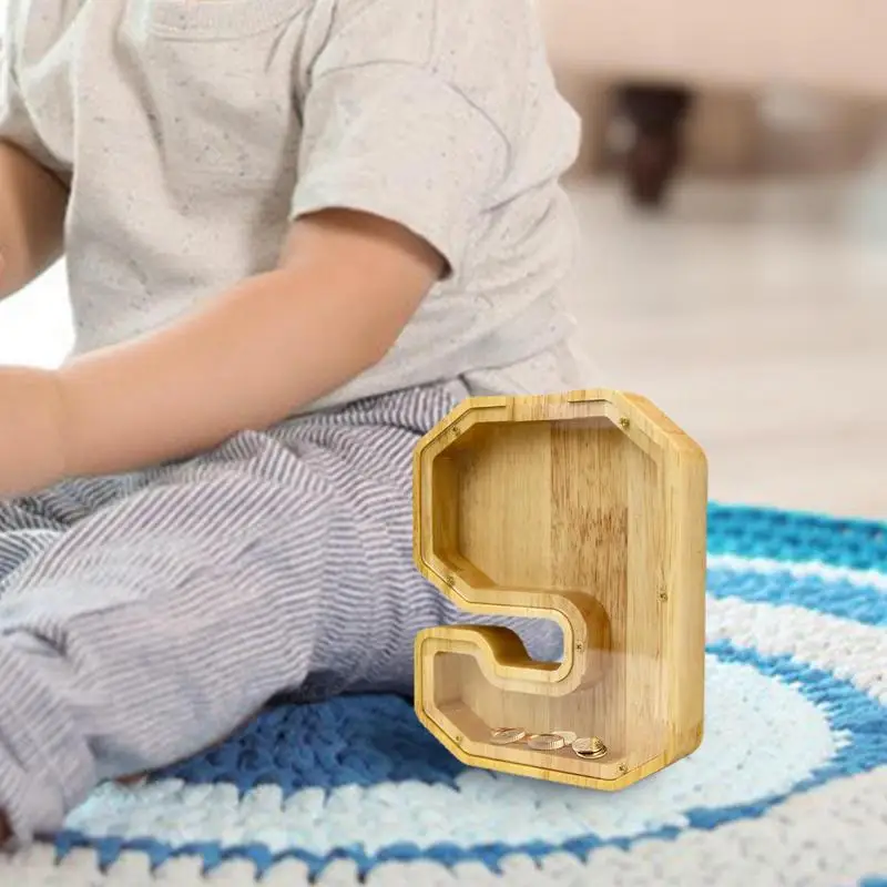 Wooden Piggy Bank Kids Digital Money Saver Box Money Saving Box Wooden Kids Coin Piggy Banks Money Box TV Cabinet Wine Cabinet