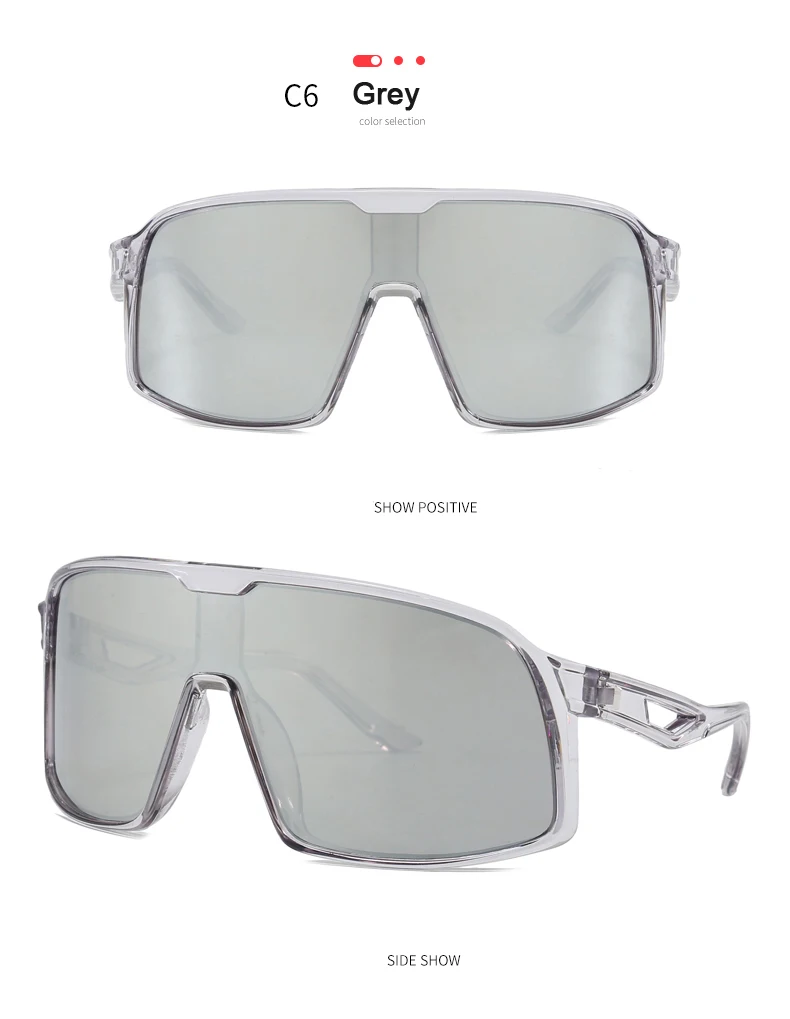 Schutzbrille Übergroße Spiegel Radfahren Sonnenbrille Männer Frauen Marke Designer Sonnenbrille Outdoor Sport Fahren UV400 Brille – Detail 12