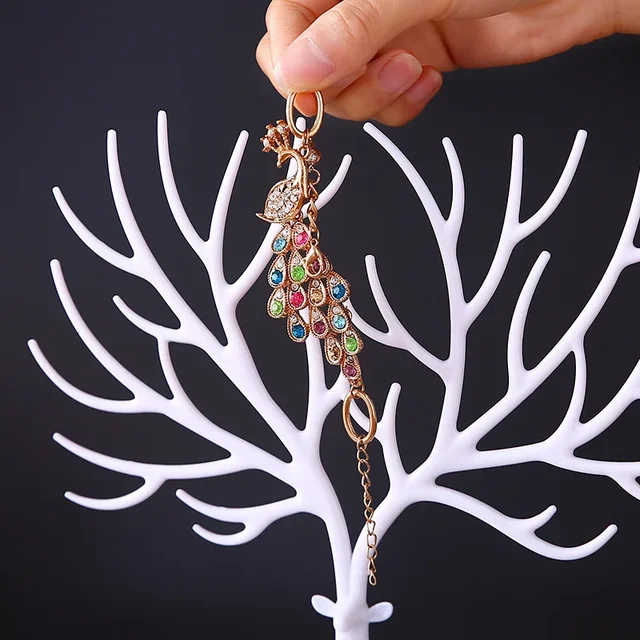 Jewelry Display Stand Tray Tree Storage Racks Earrings Necklaces Rings Jewelry Boxes Case Desktop Organizer Holder Make Up Decor 6