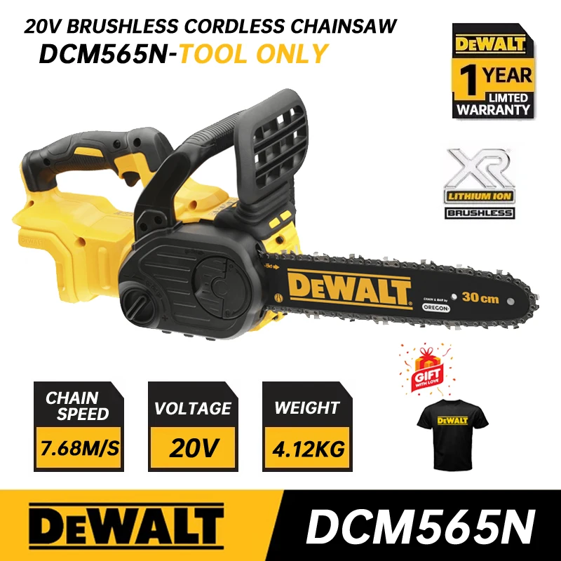 DEWALT DCM565 무선 브러시리스 체인톱 공구 바디 우드 커터 머신 충전식 조각 톱 20V 전동 공구 DCM565N ...