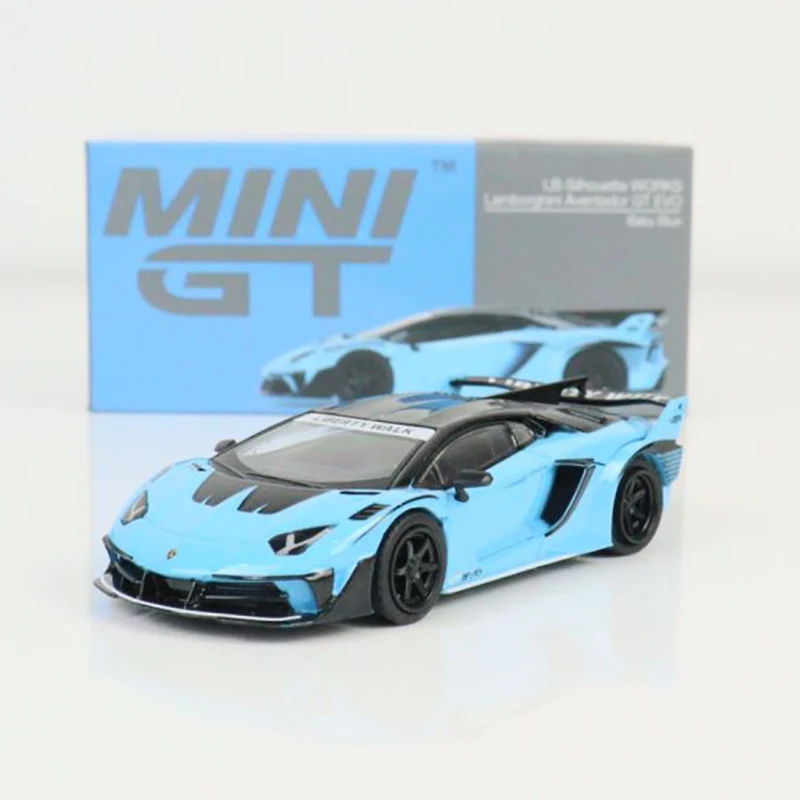 

MINI GT 1:64 Lamborghini LB-Silhouette WORKS Aventador GT EVO Baby Blue BB MGT00494-CH Car Model Boy Toy Model