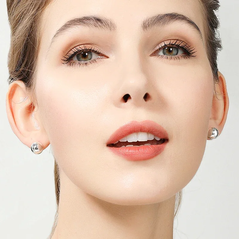 10 Mm Ball Stud Earrings In Sterling Silver | Arran View - Foto 6