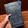 High-End Fashion Brand Men'S Jeans Blue Slim Stretch Embroidery Motorcycle Stitching Fashion Men'S Casual Straight Leg Jeans 3