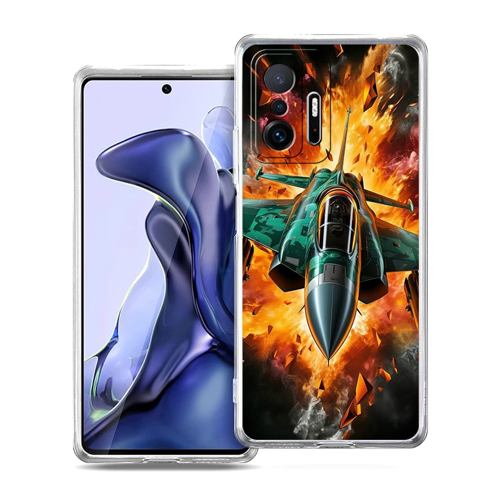 Sky jet fighter phone case für xiaomi mi poco f3 x3 x4 gt nfc m3 m4 11 ultra 12 11x 11i pro lite 5g weiche transparente abdeckung capas – Detail 7